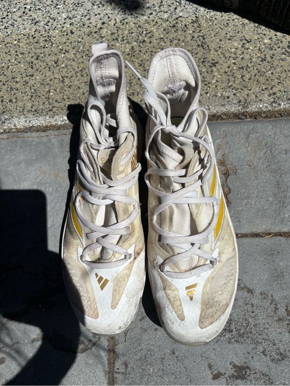 adidas Men's Cleats in white and Gold